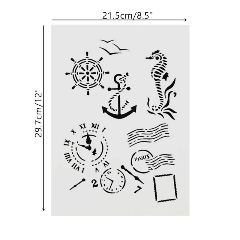 A4 размер DIY Художественный Трафарет Шаблон для настенная живопись штампованная