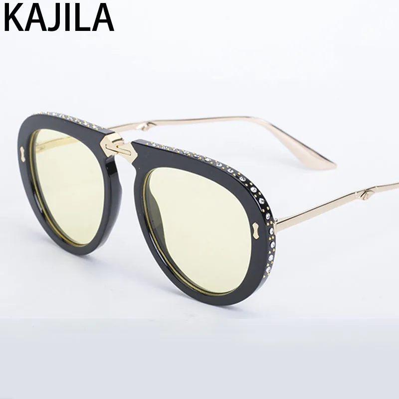 Овальные складные солнцезащитные очки на Для женщин 2020 Элитный бренд