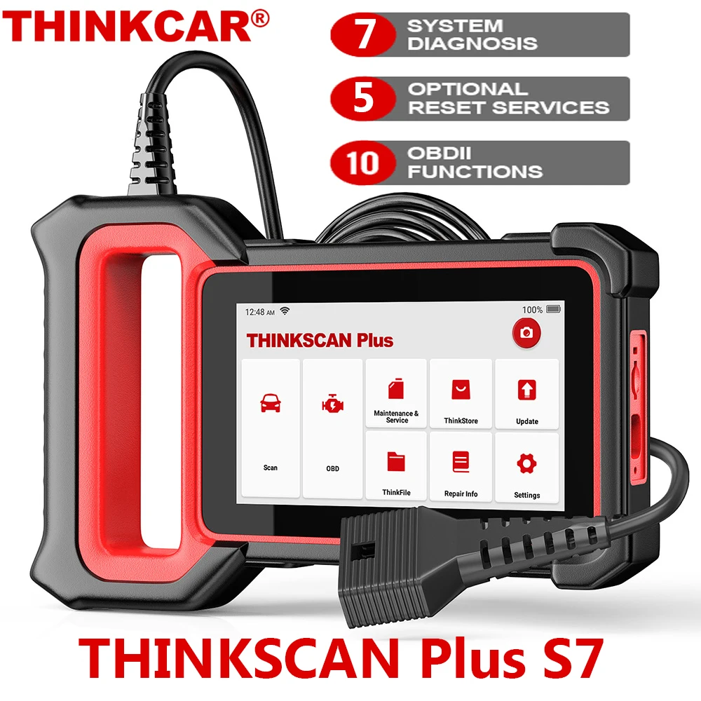 

THINKCAR Thinkscan Plus S7 OBD2 Car Diagnostic Tool ABS Airbag ECM BCM TCM IC System OBD2 Scanner Professional with 5 Reset