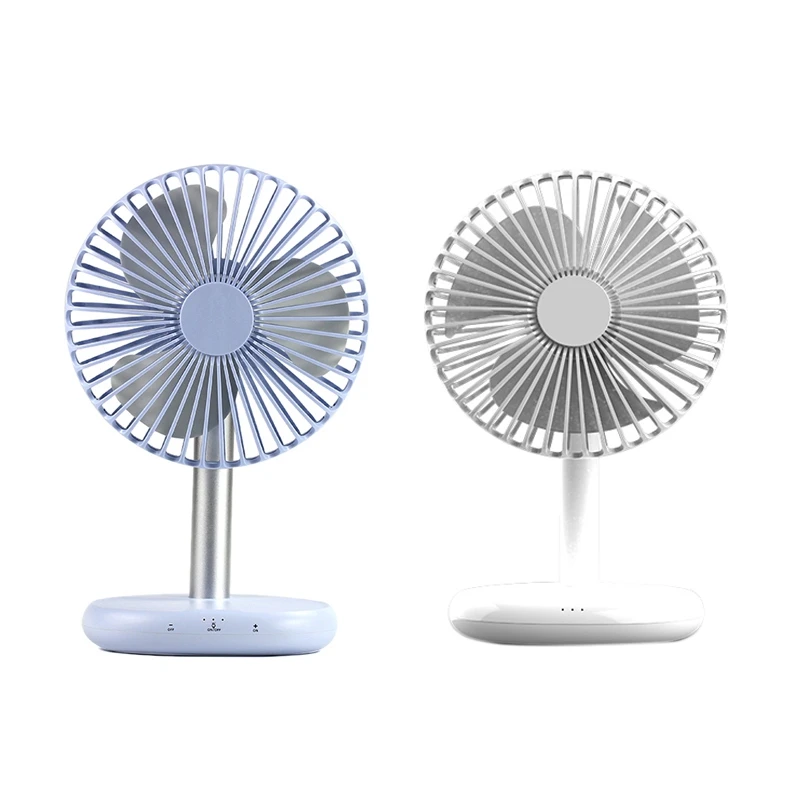 

USB Rechargeable Desktop Desktop Handheld Fan, 10-Speed Shift Press Control with Atmosphere Light, Office Dormitory Silent Fan