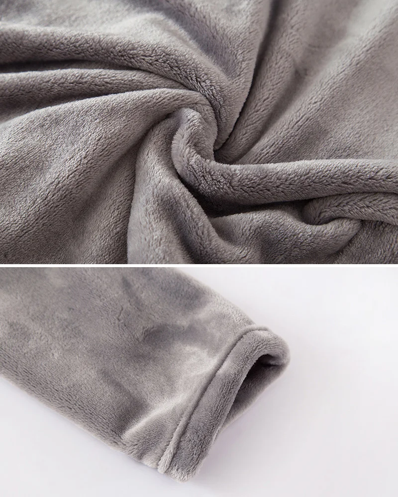 Winter Thick Plush Men's Sleep Pants Casual Pocket Pajama High Waist Loose Plus Velvet Home Pants Coral Fleece Male Sleepwear