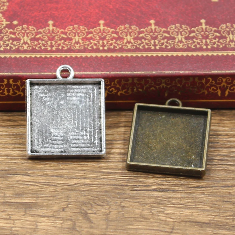 4 шт. подходит 20 мм для квадратного стеклянного кабошона основа установки горячий