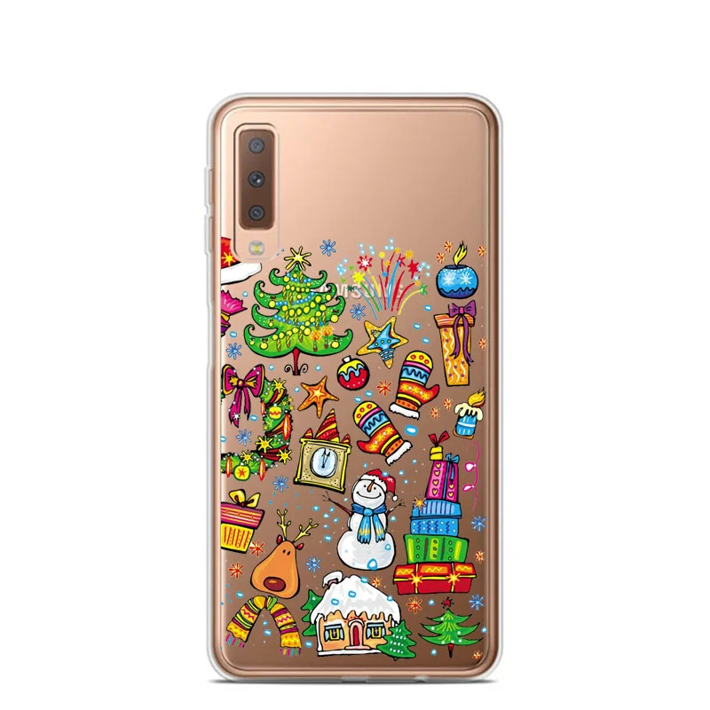 TPU Мультяшный Рождественский чехол для samsung Galaxy A10 A30 A50 A70 A80 Санта Клаус мягкий чехол TPU для samsung A6 A7 A8 Plus A9 - Цвет: TPU