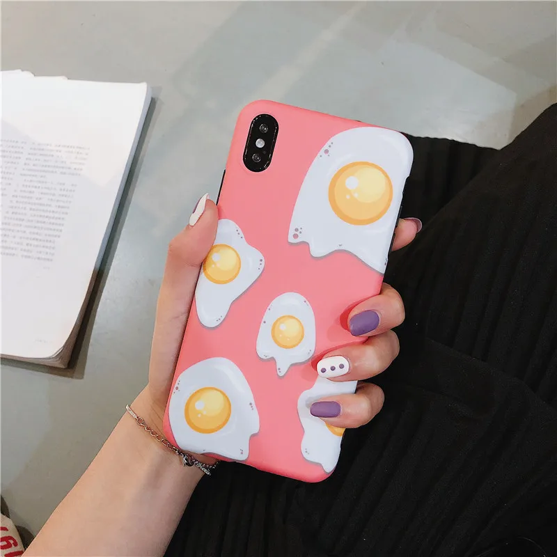 Милый мультяшный чехол JAMULAR с рисунком жареного яйца для iPhone X XS MAX XR 7 8 6 6s Plus милый