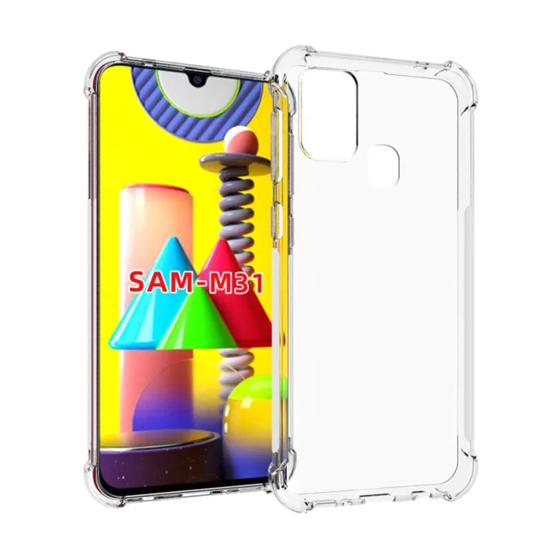 Противоударный прозрачный чехол из ТПУ для Samsung Galaxy M31 мягкий силиконовый с