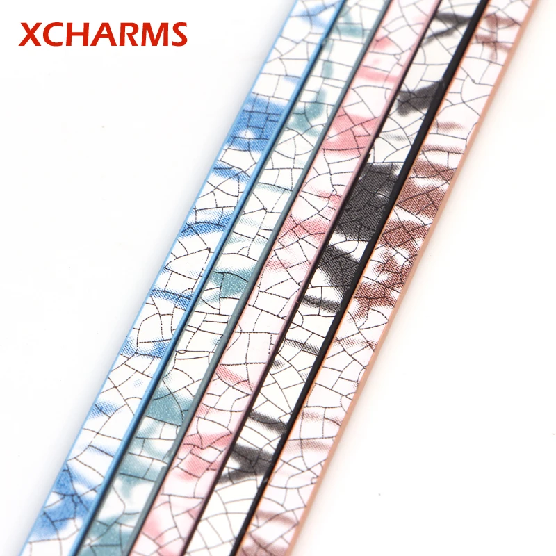 XCHARMS 5 мм разбитое стекло плоский ПУ кожаный шнур и Веревка Diy ювелирных изделий