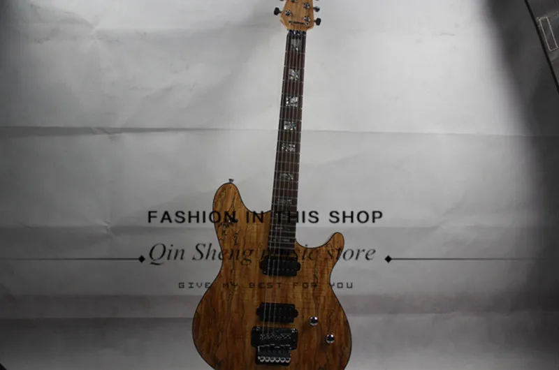 Бесплатная доставка spalted кленовый шпон электрогитара с тремоло мост HH