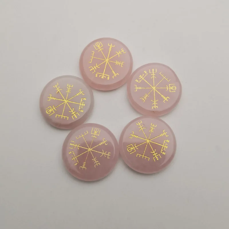 Модные розы кварцевые тигровый глаз натуральный камень Vegvisir Викинг Компас руны