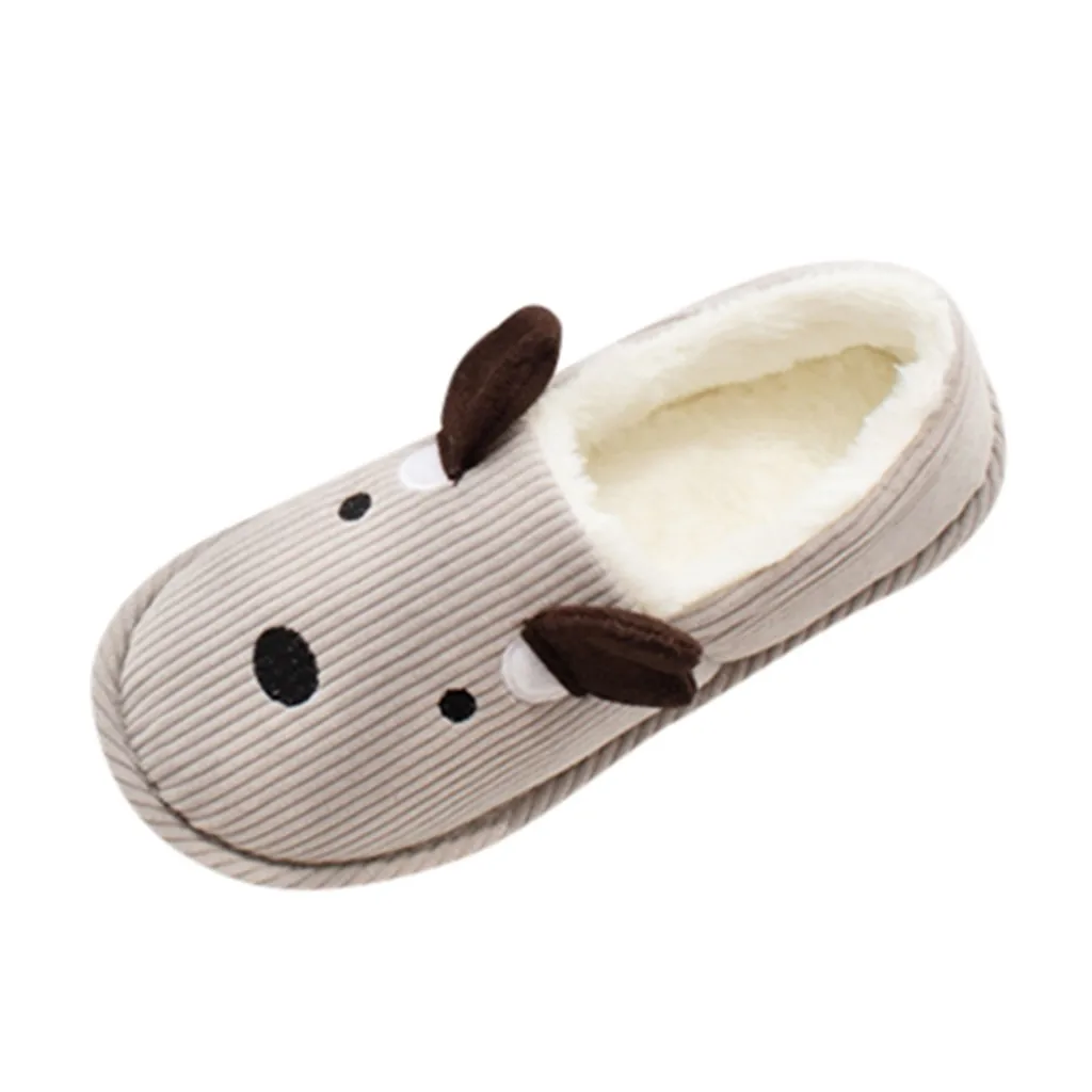 Gray women shoes Warm Winter Slippers Indoor Home slippers Mute Cute shoes woman Soft Plush Ball Women Interior warm pantoufle femme - Color: Gray
