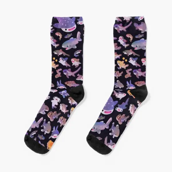 

Shark Day 2 Crew Socks Best Women Ankle Knee High Black Mens
