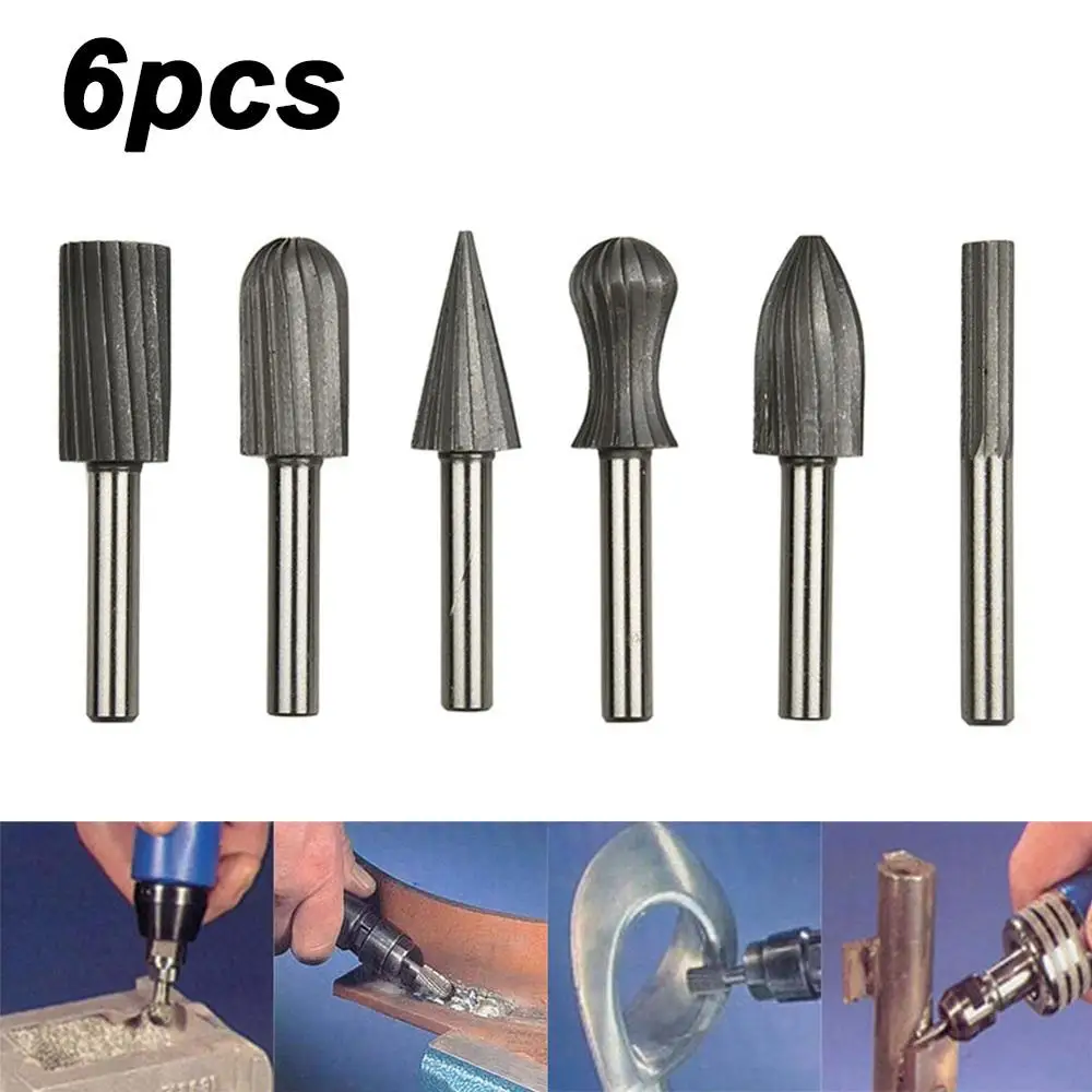 6 шт. HSS набор вращающихся заусенцев инструментов сверл для резки фрезерный