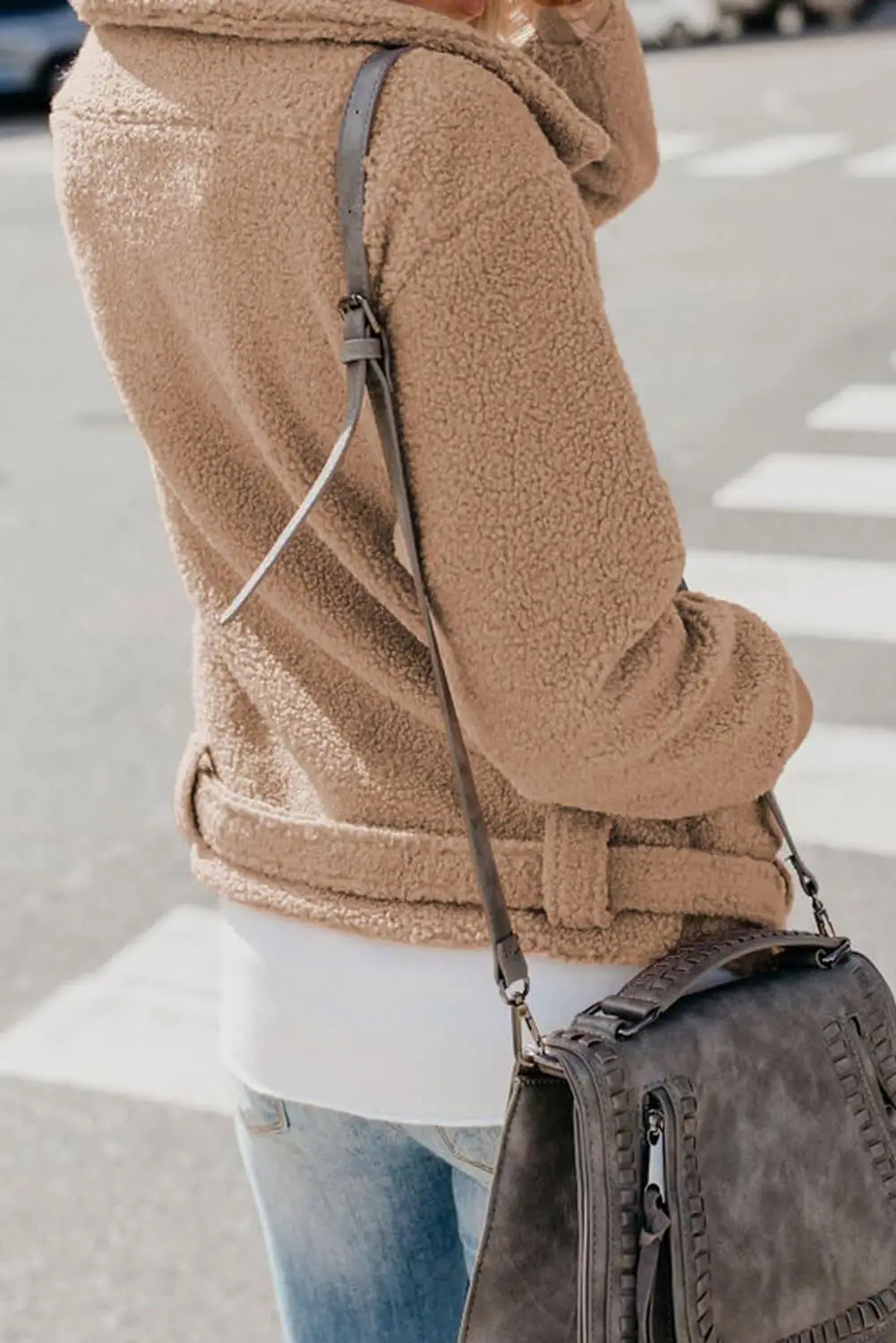 Куртка женская зимняя на молнии с отложным воротником и длинным рукавом | Женская