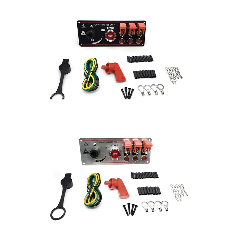 

12V Racing Car Ignition Switch Panel Engine Start LED Push Button Toggle