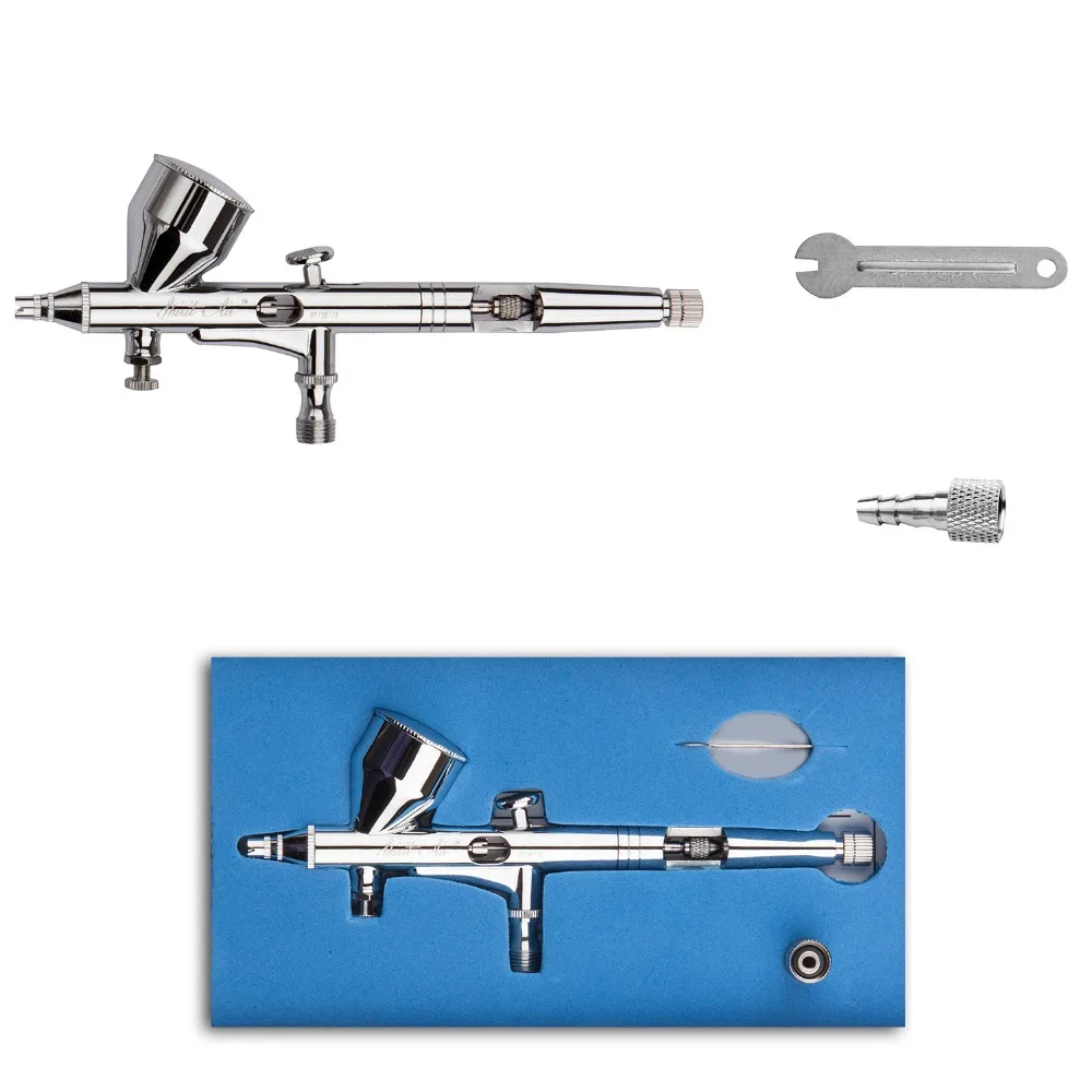 Двойного действия Аэрограф для макияжа комплект 0 2 мм иглы воздуха набор кистей