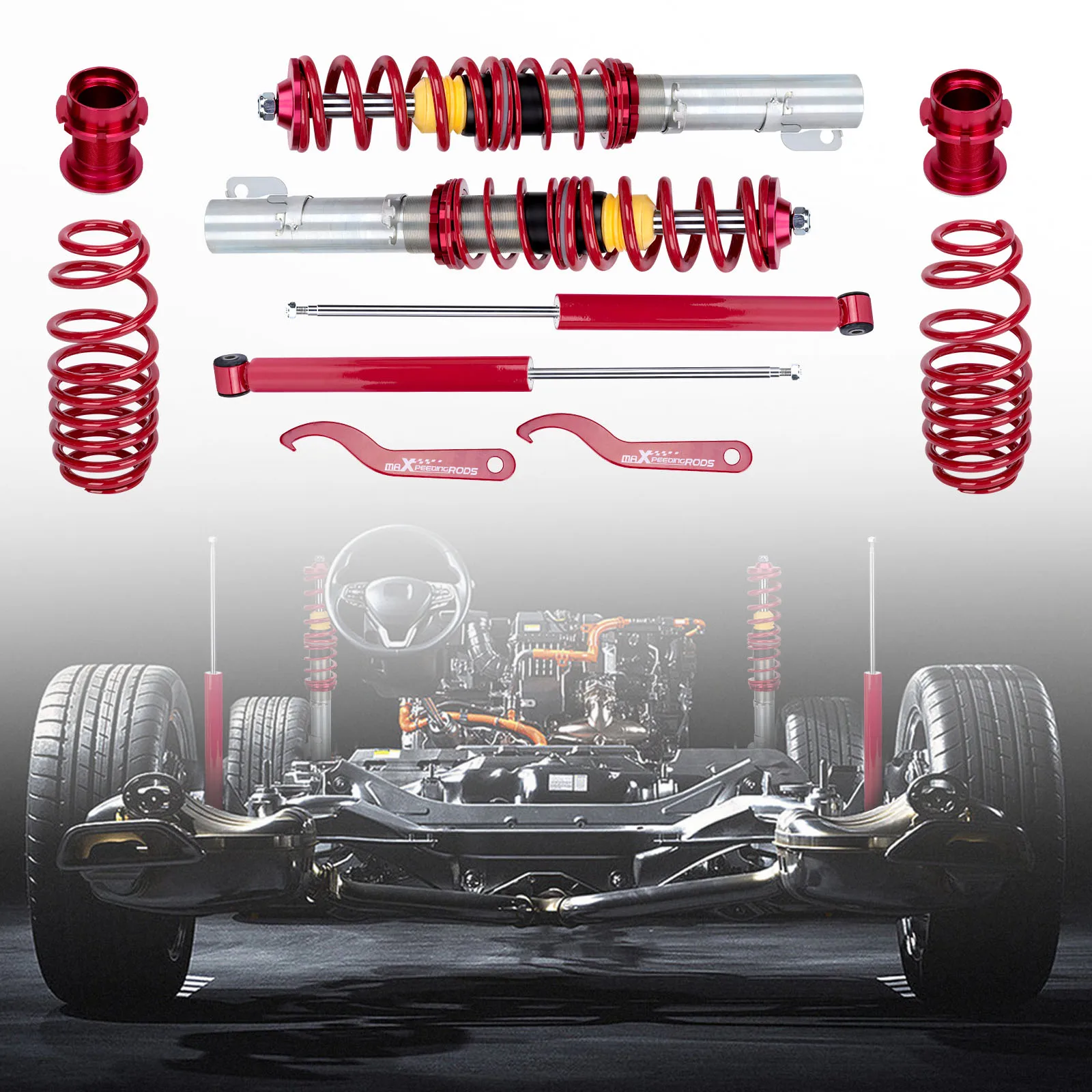 

MaXpeedingrods Full Kit Coilover For Audi A3 For VW Bora Golf MK4 Seat 1.8T 1.9 TDi 2.3V5 Coil Spring Shock Absorber