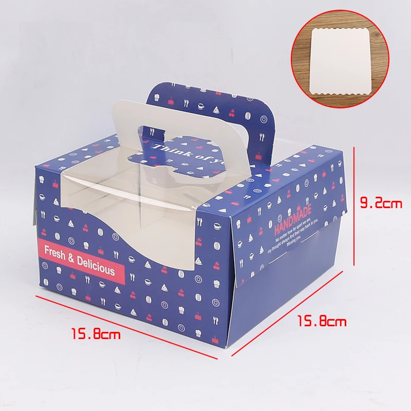4 inch Mousse Cheese Square Portable cake box transparent window Mini Packing Party Festival Wedding Birthday Gift pastry Baked | Дом и сад