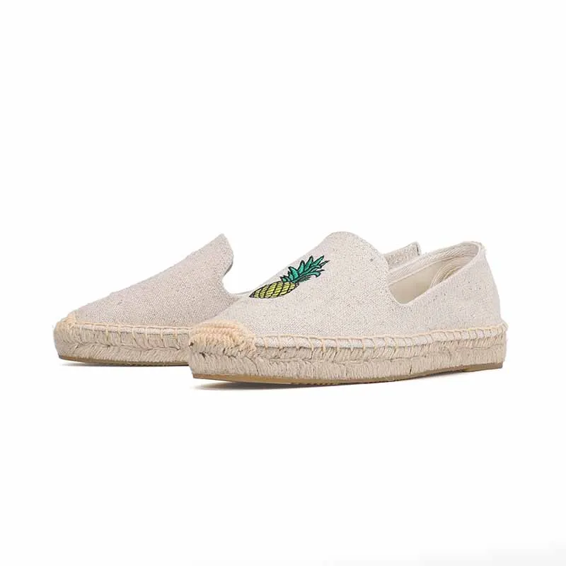 Женские эспадрильи на плоской резиновой платформе Новые повседневные туфли с