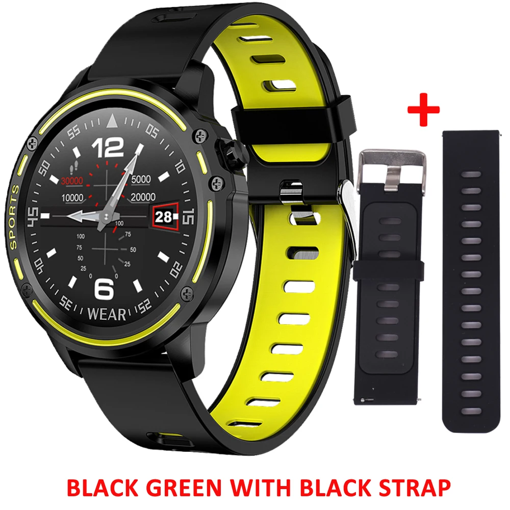Green with black L8 Смарт часы мужские часы IP68 Водонепроницаемые Смарт часы ЭКГ кровяное давление пульсометр спортивные фитнес pk L5 L9 Смарт часы - Цвет: Green with black