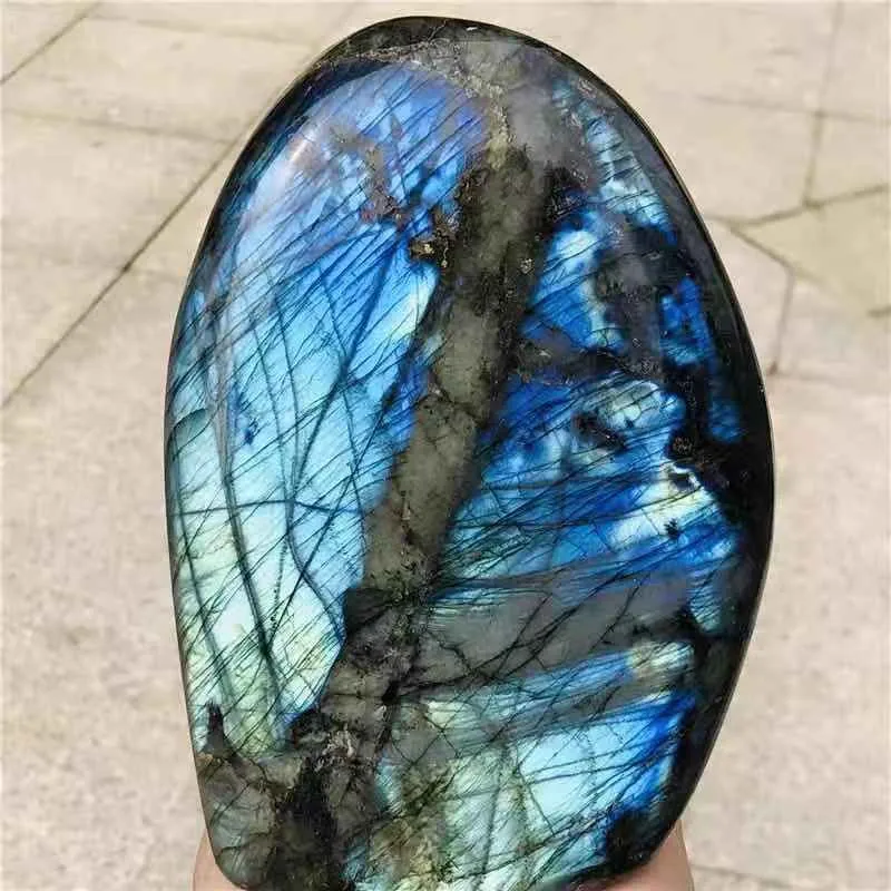 

2000g Pretty Natural Crystal Quartz Polished Gemstone Large Labradorite Stone with Blue or Yellow Flash Energy Healing Stone