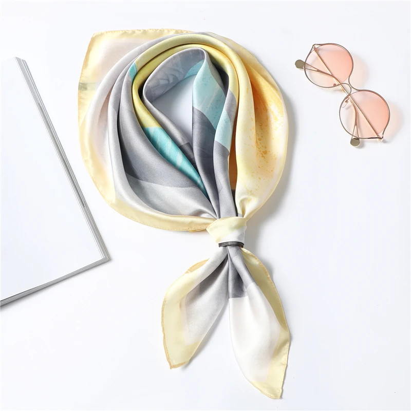 2021 Весенний новый шелковый шарф женский маленький квадратный бандана дамские