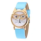 Модная красивая Часы 2020 для девочек кот в очках с браслетом женские кварцевые Часы Подарочные Часы Бесплатная доставка