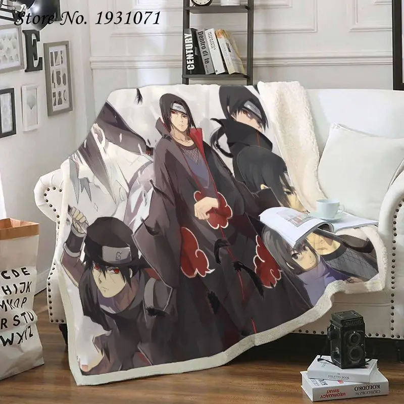 Флисовое одеяло удзумаки с 3D рисунком из аниме Наруто для кровати плотное