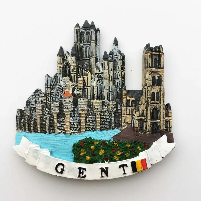 Высокое качество магнит на холодильник Бельгия Гент здания туристический