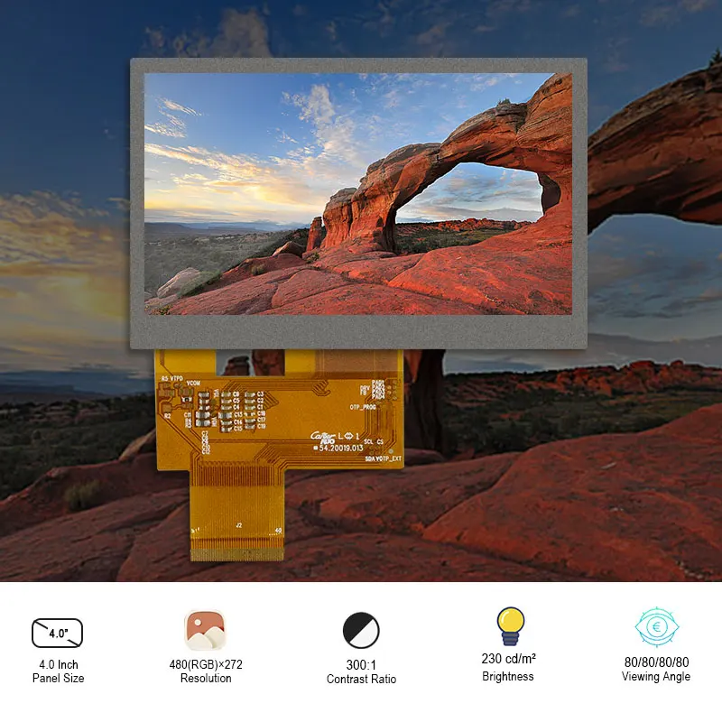 

Original 4 Inch LVDS LCD Screen A040FL01 V0 Resolution 480*272 Brightness 230 Contrast 300:1