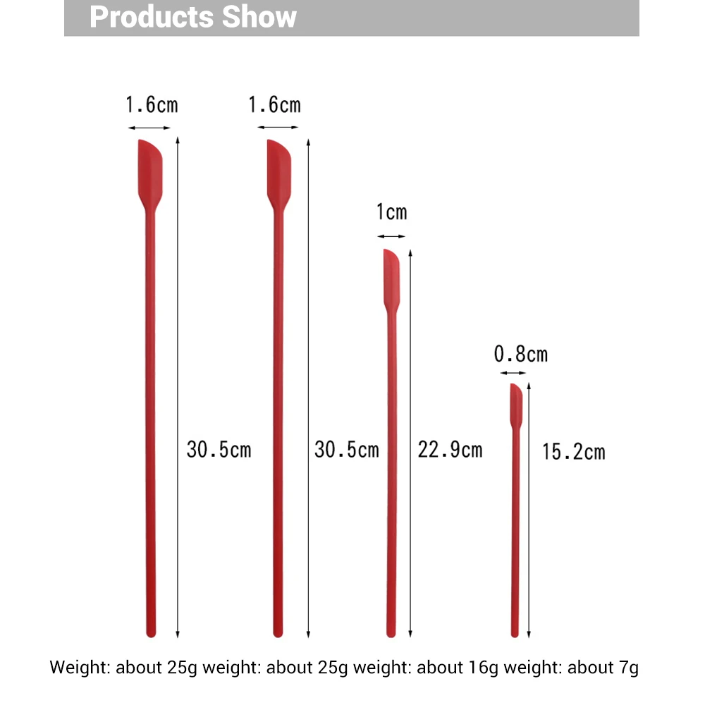 

4Pcs Mini Silicone Spatula Set Jar Cake Cream Scrapers Makeup Small Rubber Spatula Kitchen Gadgets Set Accessories