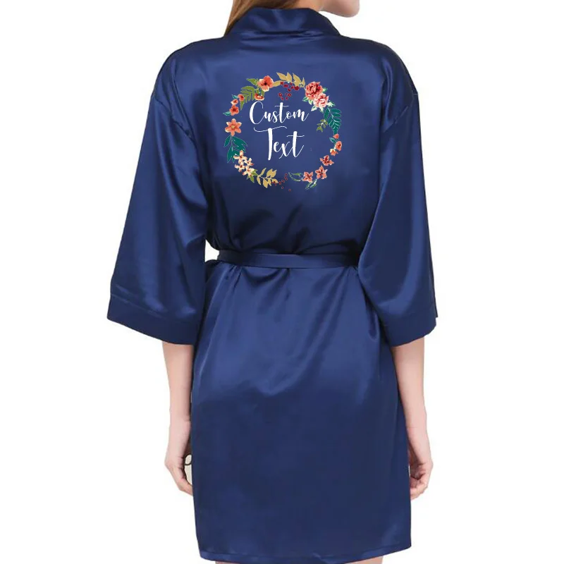 Свадебный Атласный халат индивидуализированная атласная пижама с именем на