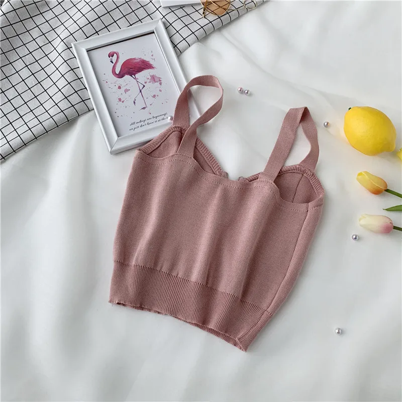 Корейский Стиль Женский вязаный с низким вырезом на спине летние комплекты