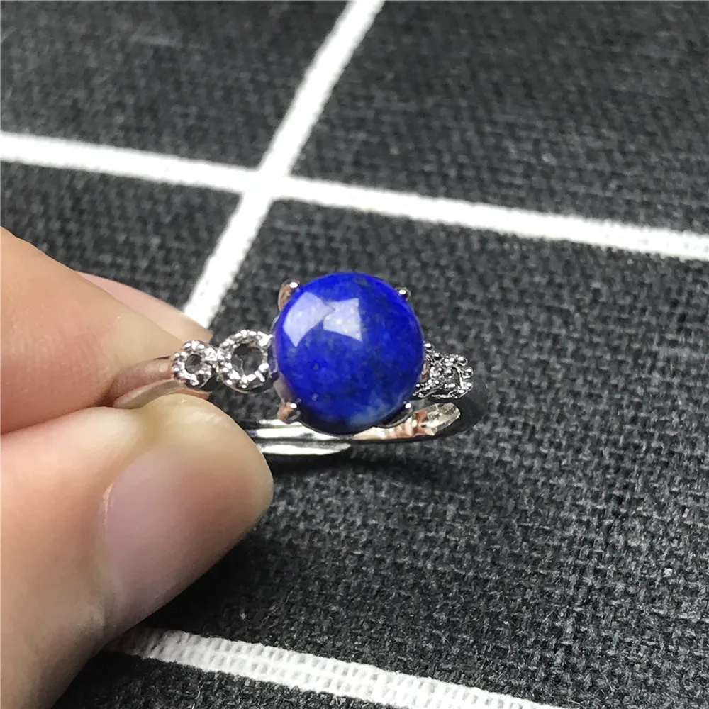 Настоящее натуральное Королевский Синий Лазурит кольцо ювелирные изделия для