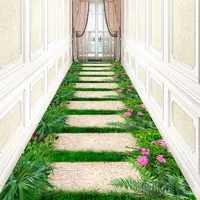 Pastoral Flower Stair Carpet Long Corridor Rug Home Entrance/Hallway Doormat Hotel Aisle Carpets Wedding Floor Mat Anti-Slip Rug