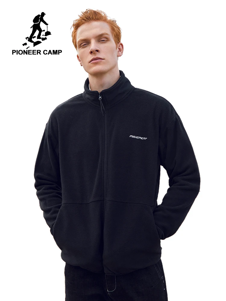 Мужская теплая флисовая куртка Pioneer Camp черная или фиолетовая Повседневная