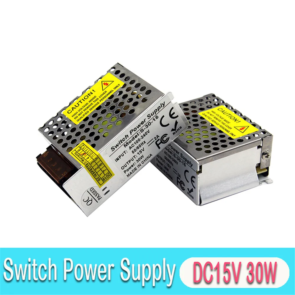 Универсальный импульсный источник питания DC 15V 30W трансформатор драйвера 110V 220V AC