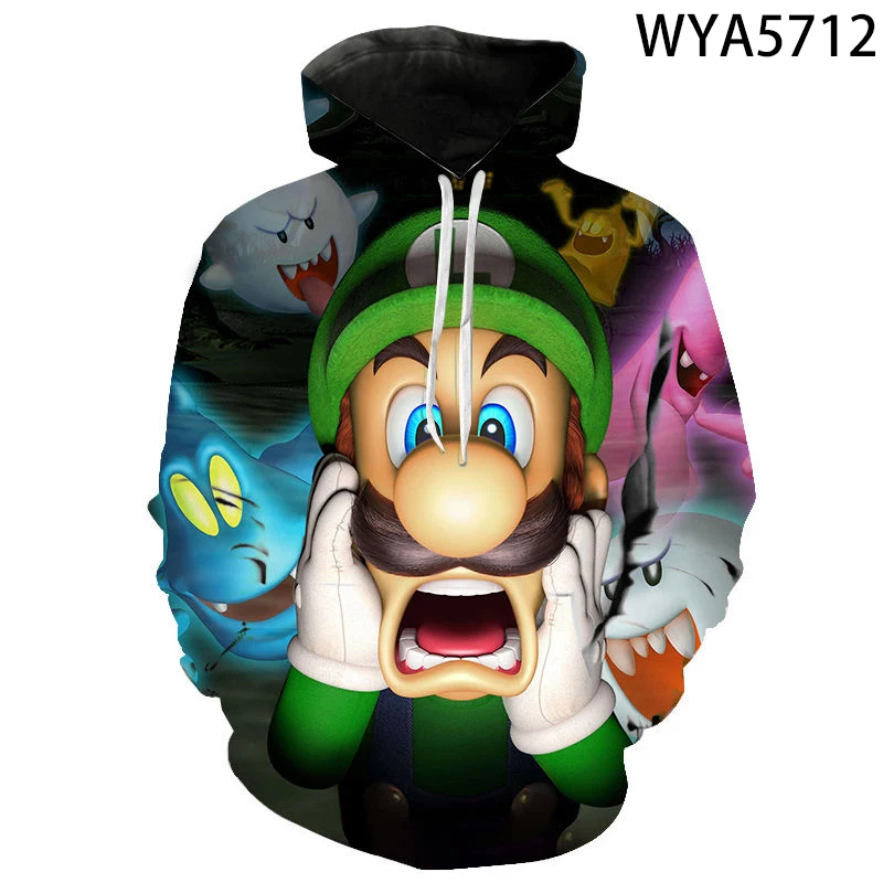 

Winter Fashion Long Sleeve Cool Hoodies Boy Girl Kids Luigis Mansion 3D Printed Hoodie For Women Children Streetwear Long Sleeve