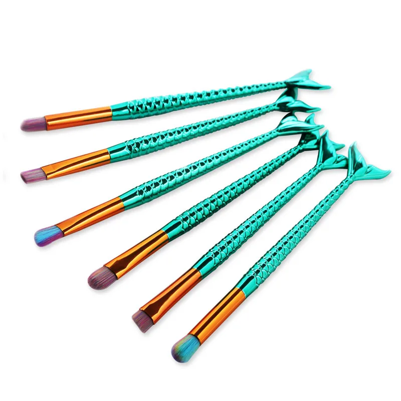 Набор кистей для макияжа русалка 6 шт.|Аппликатор теней век| |