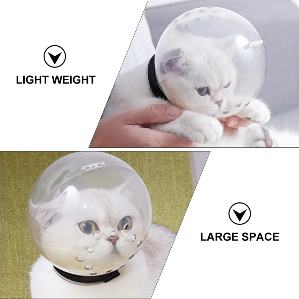 

1Pc Outdoor Cat Collar Decorative Transparent Collar Cat Head Cover (White)