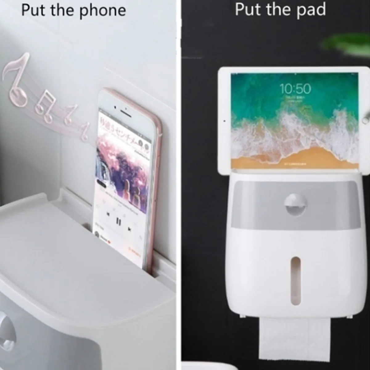 Bathroom Waterproof Tissue Box Plastic Toilet Paper Holder Wall Mounted Storage Box Double Layer Napkin Dispenser Organizer
