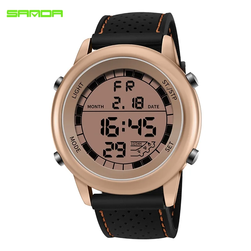 SANDA брендовые роскошные мужские спортивные часы с секундомером хронографом и