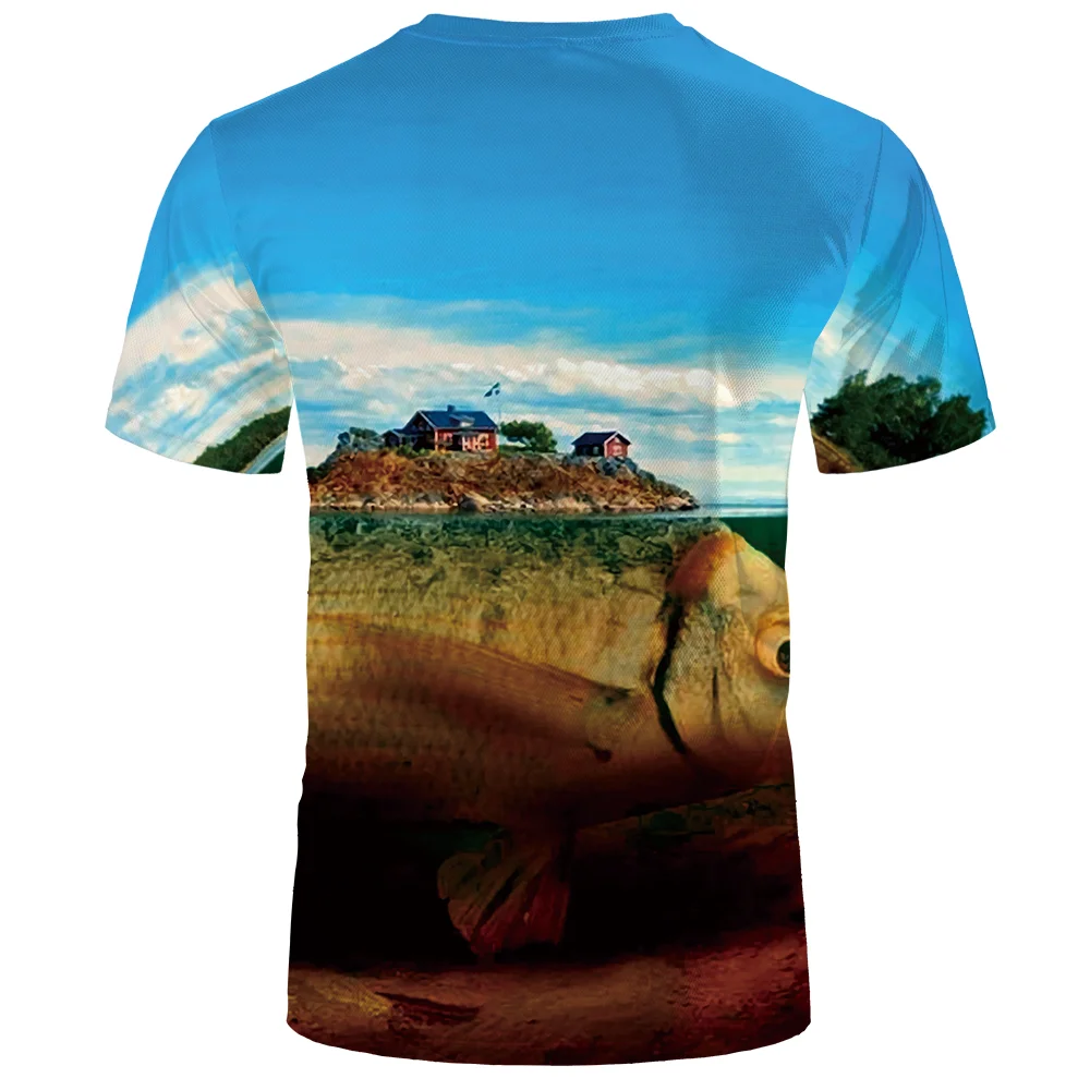

2021 Hot new men leisure 3d printing t shirt funny fish printed men and women tshirt Hip hop print t-shirt streetwear Fashion