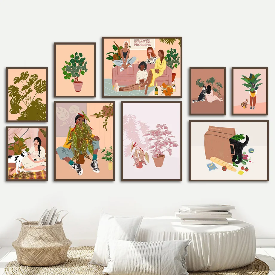 

Abstract Bohemia Banana Leaf Monstera Wall Art Canvas Painting Nordic Posters And Prints Wall Pictures For Living Room Decor