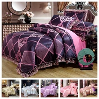 luxury 3 or 4pcs satin jacquard bedding set high quality duvet cover sets 1 quilt cover 12 pillowcases twin full queen king