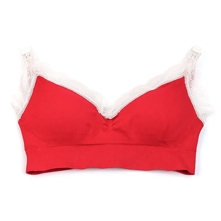 plus lace red Auri Маффи средства ухода за кожей для будущих мам бюстгальтеры для кормящих беременные женщины нижнее белье бюстгальтер для занятия спортом, yoga нижнее белье бюстгальтер для беременных Большие размеры - Цвет: plus lace red