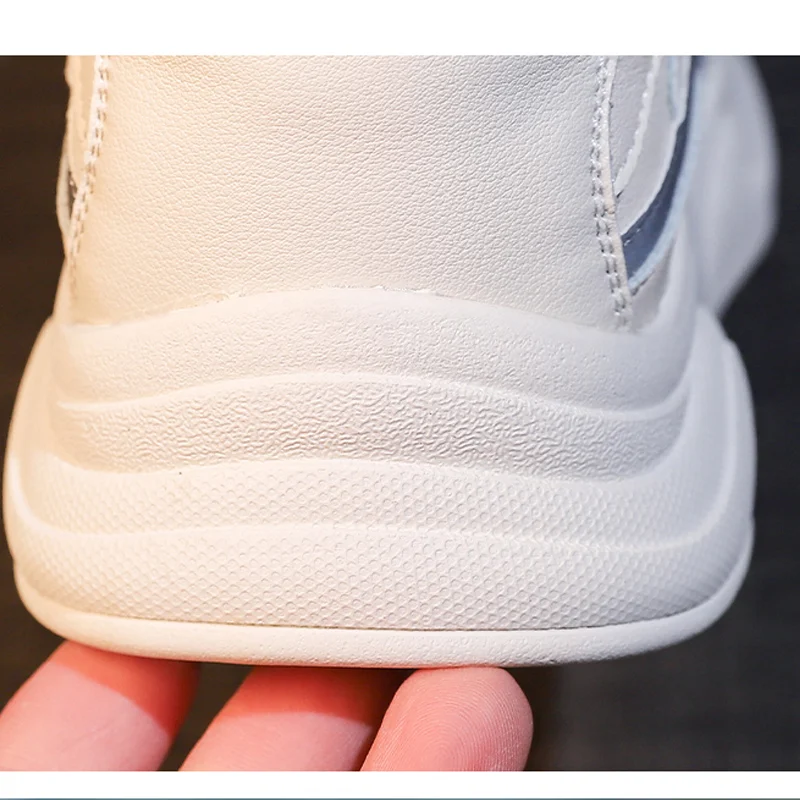 

Women's Fashion Sneakers Genuine Leather Breathable Vulcanized Shoes Hook Loop Lace-up Non Slip Summer Walking Shoes