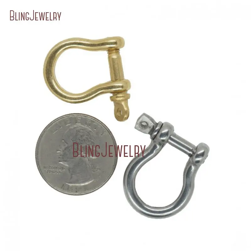 _ Золото или серебро держатель с подвеской большая крупная латунная скоба