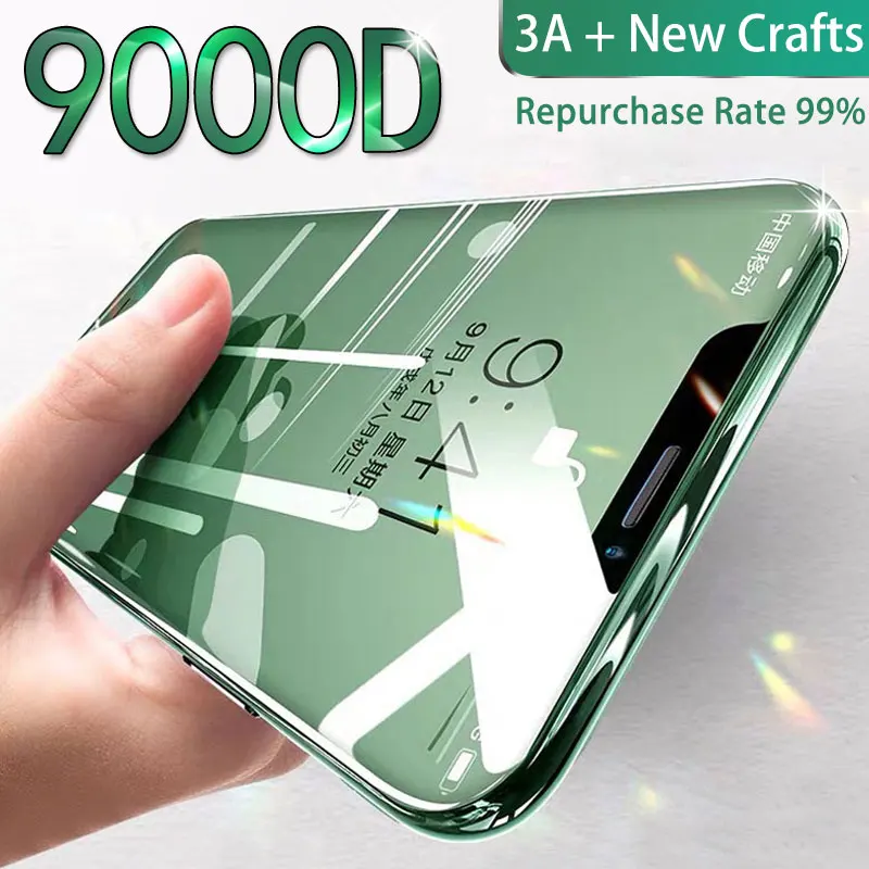 Закаленное защитное стекло 9000D для iPhone 7 8 6s Plus 12 Mini 11 Pro X XR XS Max|Защитные стёкла и
