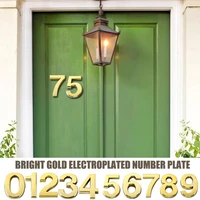 1pc golden plastic door number sticker self adhesive house number sign for apartment hotel office room address number door plate