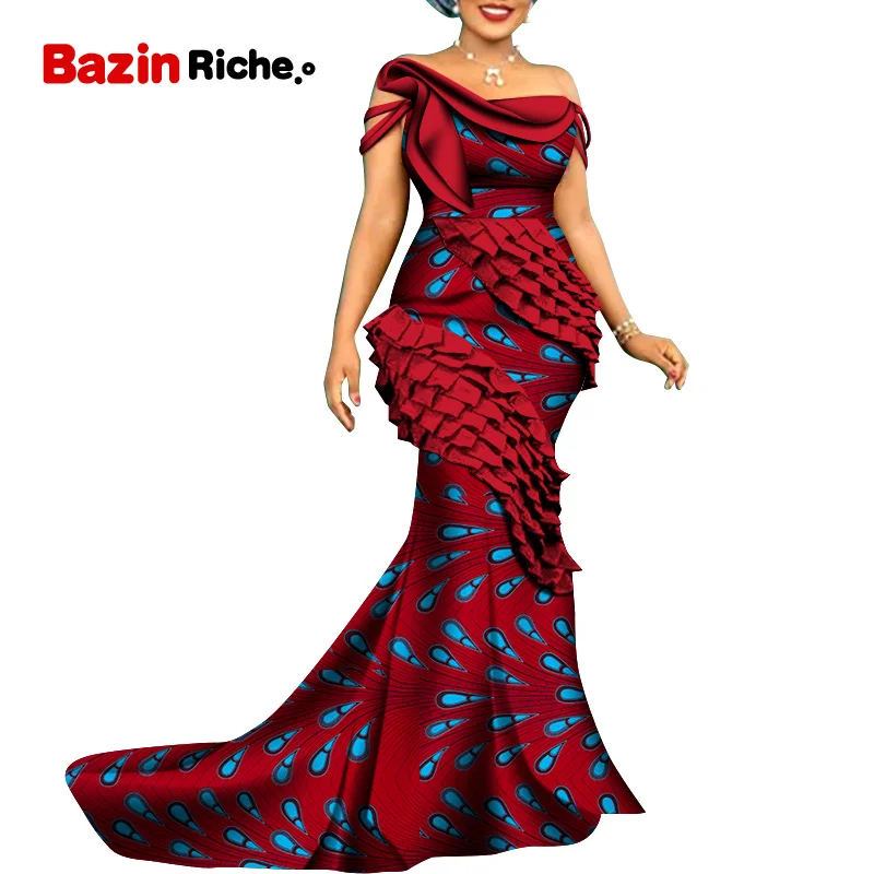 African Print Dresses Women Party WY8806