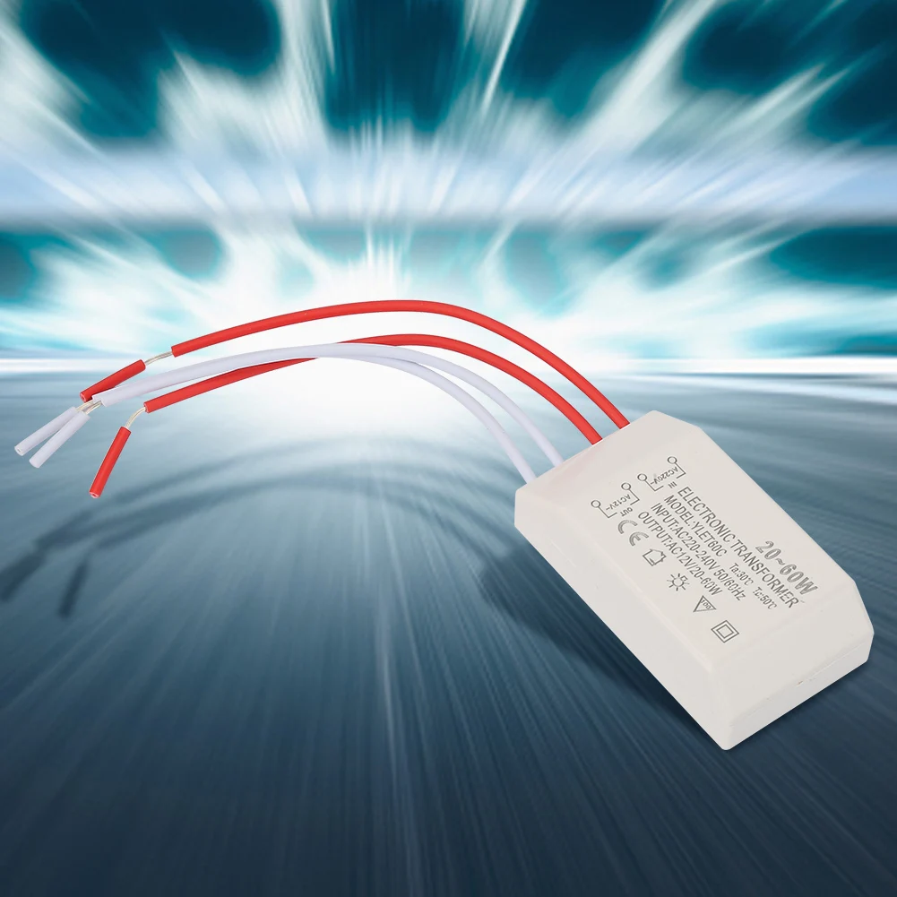 

220V to AC 12V Electronic Transformer Voltage Converter 20-60W Smart Power Supply Driver